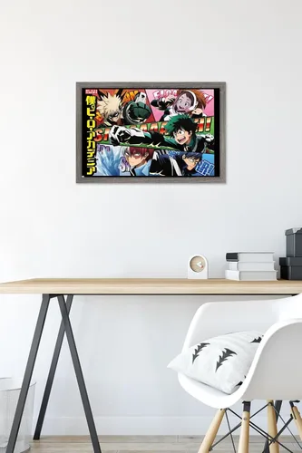 Miniatura 6 de Trends International My Hero Academia - Póster de pared de cómic, 14.72 x 22.37 pulgadas, versión enmarcada de madera de granero