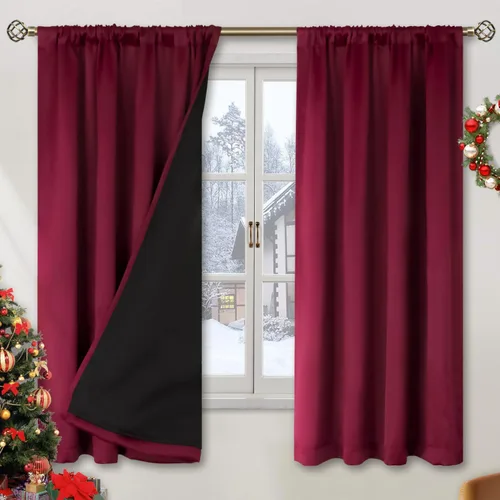 Miniatura 104 de BGment - Cortinas opacas para sala de estar de 63 pulgadas de largo, juego de 2 paneles, cortinas para oscurecer toda la habitación, cortinas