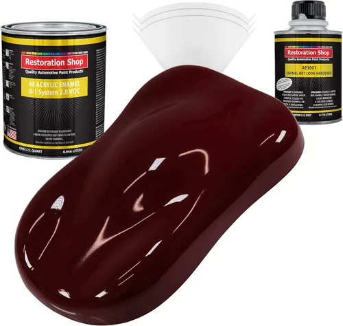 Miniatura 9 de Restoration Shop - Pintura de esmalte acrílico Monza Red para autos - Kit completo de pintura de galón - Recubrimiento profesional de alta Rojo