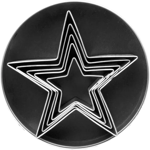 Miniatura 5 de Fox Run Cortadores de galletas de estrella de acero inoxidable, juego de 5 cortadores en forma de estrella