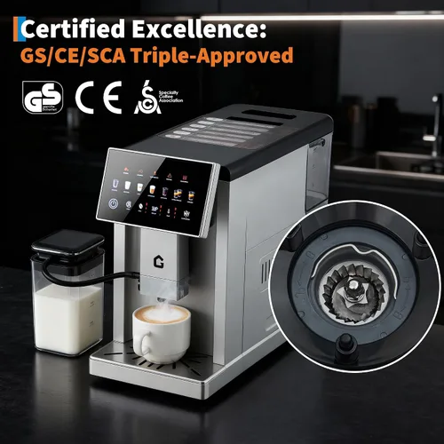 Miniatura 7 de Cafetera espresso de 3ª generación con espumador de leche, cafetera y molinillo extraíbles, grosor y sabor ajustables, control de volumen de café
