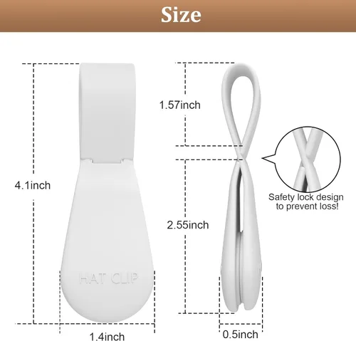 Miniatura 26 de Clip magnético para sombrero para viajes, 2 soportes de silicona color caqui claro para bolsos, bolsos, equipaje y sombreros de playa, clip