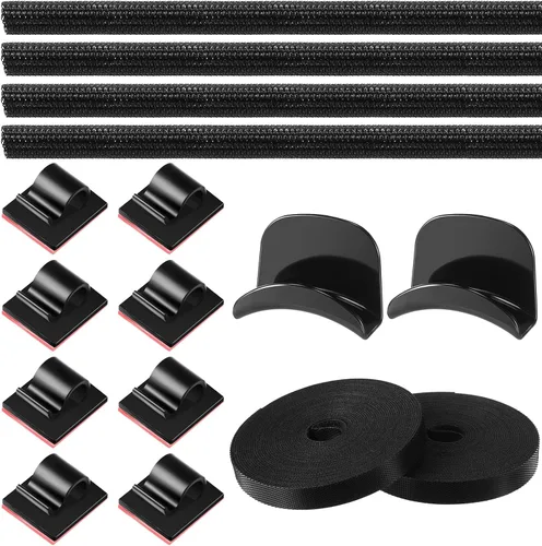 CroBlissful El kit organizador de 16 piezas incluye clips de alambre de retención, organizador de cables, funda organizadora de cables,
