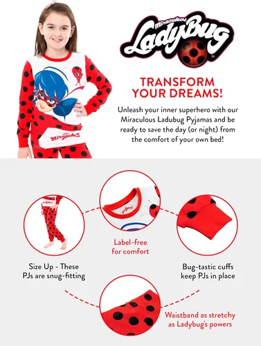 Miniatura 7 de Miraculous Pajamas Girls' Pajama Sets Ladybug Kids Pjs