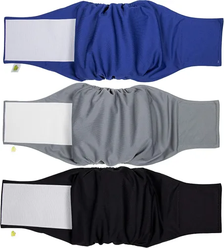 Miniatura 9 de PET MAGASIN Pañales para perros machos con forma de vientre (paquete de 3) (L, camuflaje)