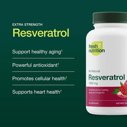 Miniatura 3 de Suplemento de resveratrol - Trans-resveratrol Extra Strength 750mg - Suplemento de polifenoles naturales, puros y potentes - Vegano, sin OMG, sin