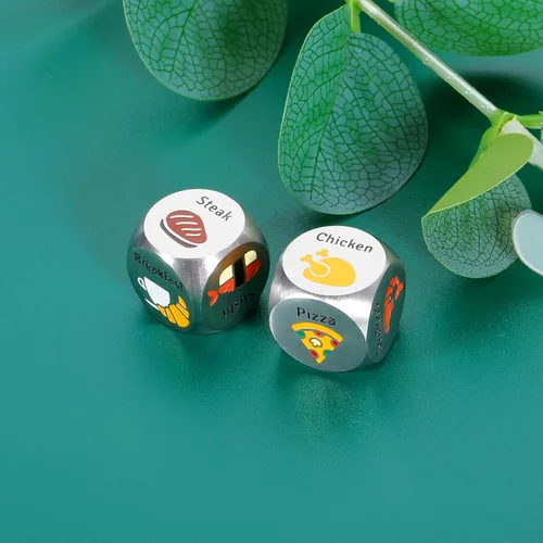 Miniatura 2 de 2 dados de comida para parejas, regalos de acero para el 11º aniversario, regalos del día del padre, regalos para hombres, papá, regalos