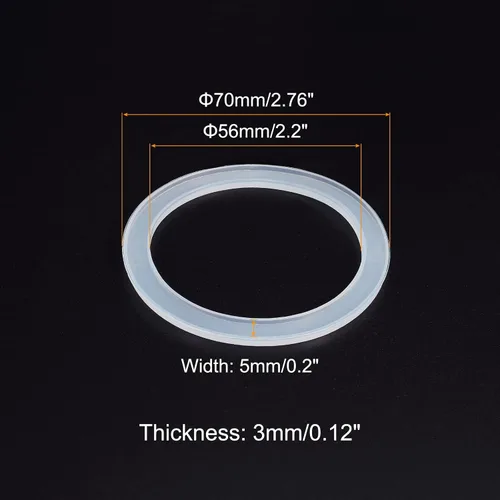 Miniatura 3 de PATIKIL Anillos de sellado de silicona de boca regular de 2.756 in, paquete de 10 juntas reutilizables a prueba de fugas para tapas de tarros