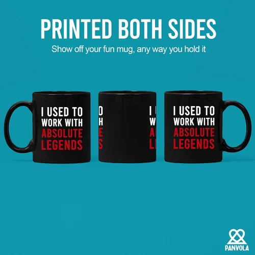 Miniatura 3 de Panvola Taza de café de cerámica con texto en inglés "I Used To Work With Absolute Legend Coworker Gifts Retirement New Job Goodbye Retired Negro