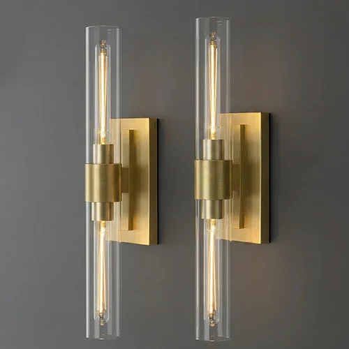 Miniatura 12 de Apliques de Pared Negros, 22.8" Apliques de Baño, Iluminación de Pared con Apliques de 2 Luces, Juego de Dos Apliques de Pared de Bronce, Luces