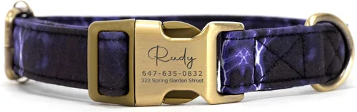 Miniatura 34 de Collar de perro personalizado con nombre y número de teléfono grabado, collar ajustable personalizado para cachorros, collar de algodón orgánico