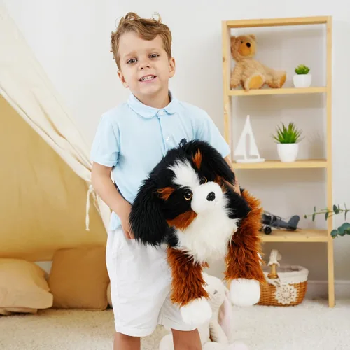 Miniatura 7 de Animal de peluche con peso, cachorro de peluche suave, perro de montaña de Berna, regalo de juguete para niños y adultos, 4.5 libras, 25 pulgadas