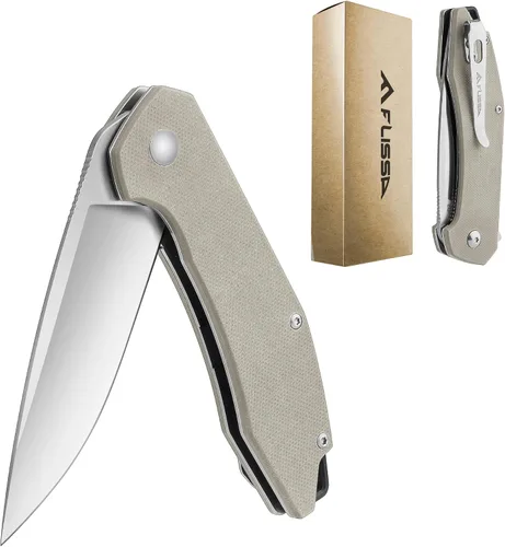 Miniatura 10 de FLISSA Cuchillo de bolsillo, cuchillo táctico plegable con mango G10, hoja D2, seguro de revestimiento, clip de bolsillo, cuchillo EDC para Negro