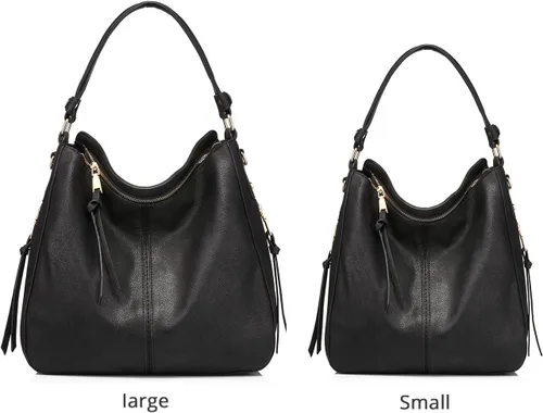 Miniatura 8 de Realer Bolsos Hobo para mujer, de piel sintética, bolso grande con borla, Hobo