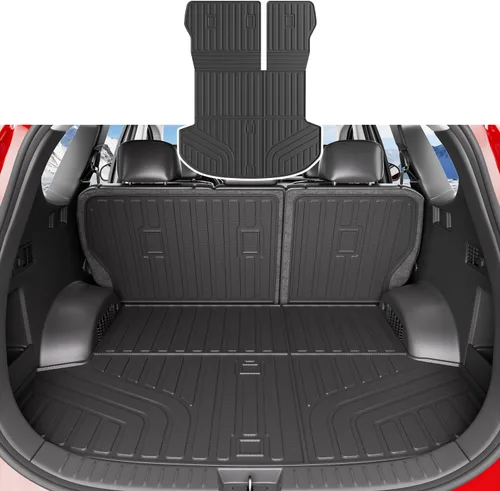 Miniatura 10 de xipoqix Alfombrilla de maletero con respaldo Compatible con forros de carga Jeep Cherokee 2019-2023 de TPE, protector de asiento trasero de repuesto