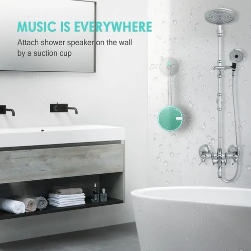 Miniatura 5 de Altavoz INSMY C12 IPX7 impermeable para ducha con Bluetooth, altavoz pequeño portátil, altavoces Bluetooth inalámbricos de sonido claro y fuerte