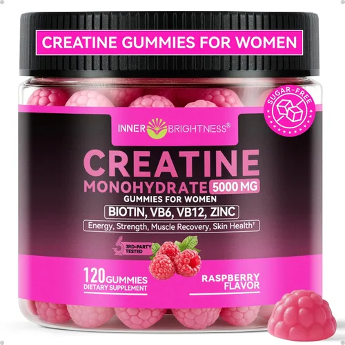 Miniatura 12 de Gomitas de creatina para mujeres y hombres – 5000 mg de creatina pura monohidrato masticables – Gomitas sin azúcar para el crecimiento muscular