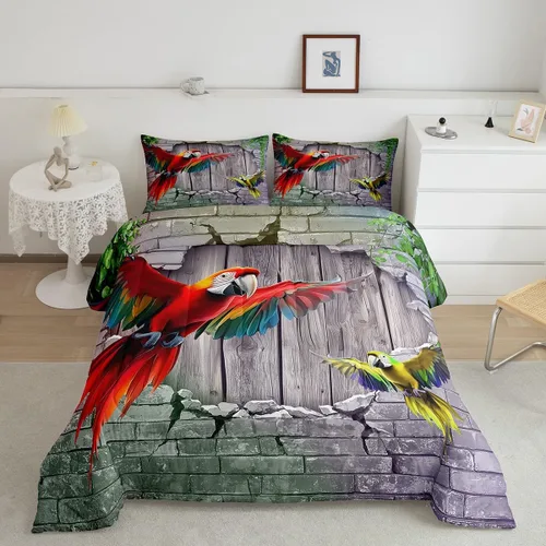 Miniatura 25 de Juego de ropa de cama de hurón tamaño individual para niños, diseño de dibujos animados de hurones para niños, bonito edredón acolchado de animales