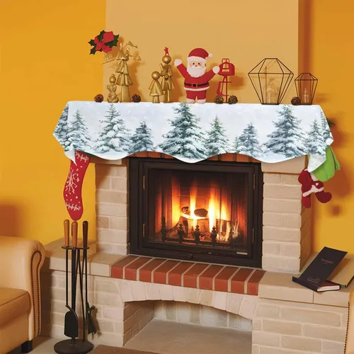 Miniatura 8 de Funda de bufanda de chimenea de Navidad, mantel superior, bufanda para Navidad, Halloween, Acción de Gracias, otoño, decoración de interiores