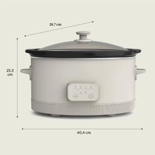 Miniatura 8 de bella Olla de cocción lenta programable de 6.0 cuartos de galón, revestimiento antiadherente de cerámica, temperatura ajustable y tiempos