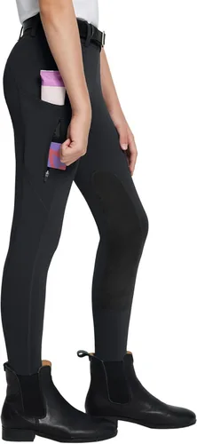 Miniatura 69 de baleaf Pantalones de equitación para niñas, pantalones ecuestres para niños, con parche en la rodilla, bolsillo con cremallera