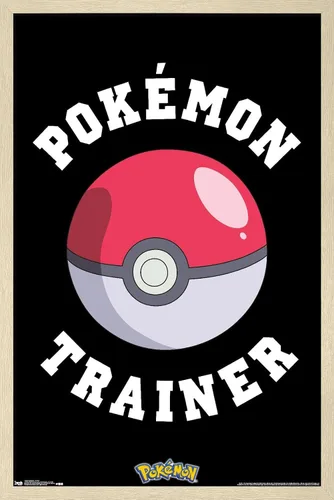Miniatura 9 de Trends International Pokémon - Póster de pared de entrenador, 14.725 x 22.375 pulgadas, versión enmarcada de madera de granero