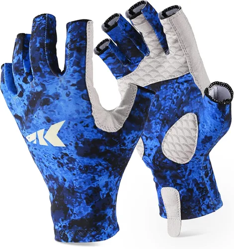 Miniatura 10 de KastKing La Sal Guantes de pesca UPF50+ Guantes de sol Guantes de protección UV Guantes sin dedos para hombres y mujeres para exteriores, kayak
