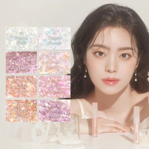 Miniatura 2 de dasique Starlit Jewel - Brillo líquido (06 cristal rosa) Sombra de purpurina parpadeante Maquillaje coreano Maquillaje de ojos brillante