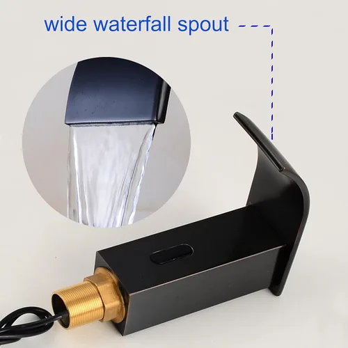 Miniatura 4 de Grifo automático de lavabo de baño sin contacto, sensor activado por movimiento, cuerpo cuadrado, mezclador de agua manos libres, ORB