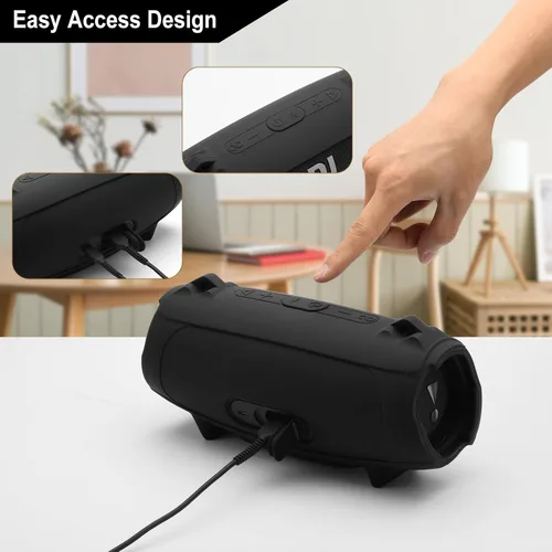 Miniatura 3 de Funda de silicona para altavoz portátil JBL Charge 5, funda protectora de transporte de viaje con soporte para correa de hombro, cubierta