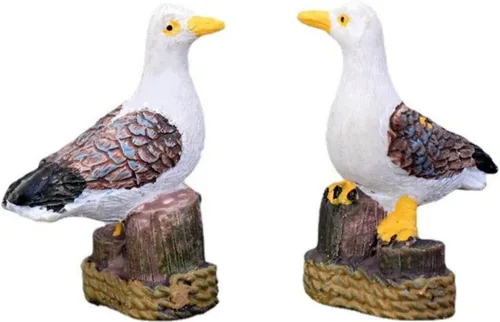 Soporte de gaviota en miniatura, accesorios de jardín de hadas, mini figura de pájaro marino para decoración de jardín de hadas, decoración de micro