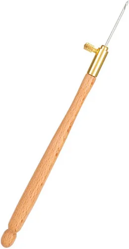 Miniatura 2 de Ganchos de madera francesa, aguja de bordado francés de ganchillo, mango con 3 agujas, juego de herramientas francesas antibordadas para bordar