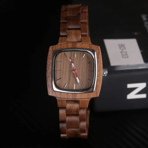 Miniatura 3 de Tiong Brand Wooden Watches Mens with Handmade Colorful Bamboo Wood Watch Analog Date Quartz Wooden Watch for Men