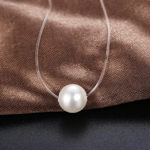Miniatura 6 de Milacolato - Collar de cadena de pesca transparente con circonitas 5