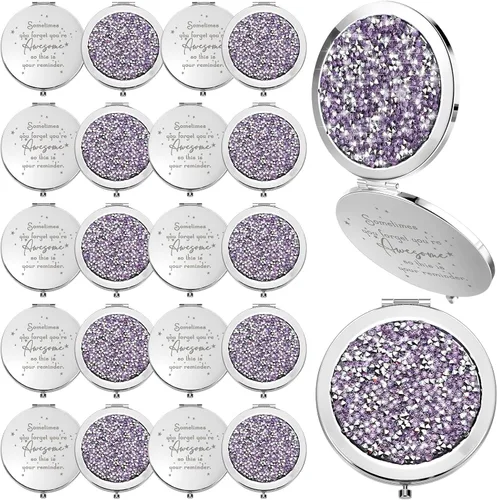 Miniatura 8 de Roowest 10 piezas de espejo compacto de regalos para mujeres, Sometimes You Forget Your Awesome Bulk Apreciation Party Favores para empleados, Oro