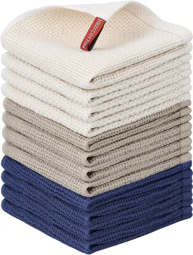 Miniatura 46 de Nialnant - Toalla de cocina 100% algodón, tejido gofre, suave, absorbente y de secado rápido, toallas para secar platos, trapos de limpieza - Multi