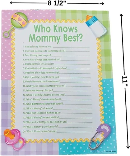 Miniatura 3 de Fun Express Who Knows Mommy Best Baby Shower Game - Mini juego interactivo y atractivo para fiestas de baby shower, divertida actividad grupal