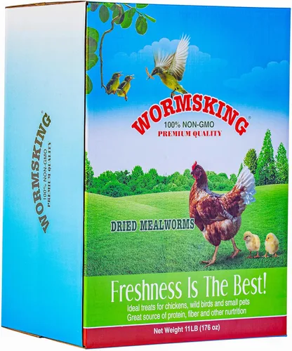 Miniatura 6 de WORMSKING Gusanos secos de harina de 2 libras para aves de corral, aves silvestres, sabrosa comida para pájaros
