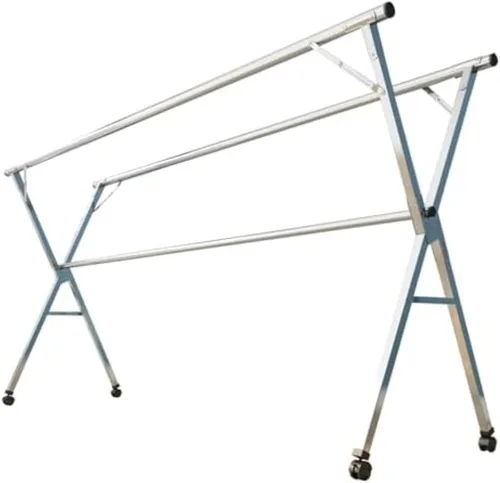 Estante de secado de ropa plegable de acero inoxidable, para uso en interiores y exteriores, aireador portátil que ahorra espacio para balcón, 94