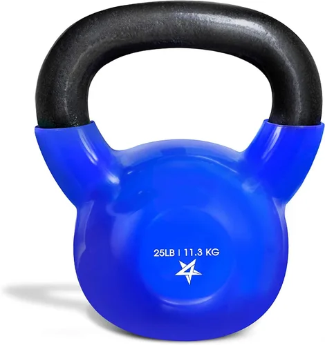 Yes4All Pesa rusa, pesas rusas de hierro fundido con revestimiento de vinilo de 5-100 LB para entrenamiento de fuerza para ejercicios de gimnasio en