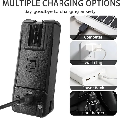 Miniatura 4 de Batería TK118, original TK11 (8) Radios Batería de repuesto 3000mAh USB-C recargable para Walkie Talkies UV-TK118 y radios portátiles