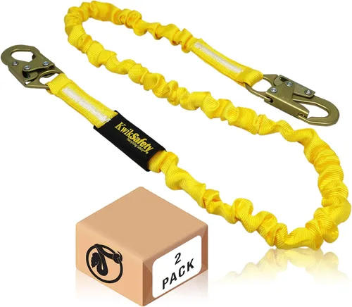 KwikSafety - Charlotte, NC - Rattler [2 Pack] Amortiguador interno de choque de una pierna de 6 pies Cordón de seguridad OSHA ANSI Equipo de