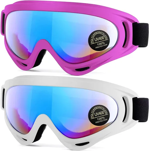 Miniatura 14 de MAMBAOUT Gafas de motocicleta para niños, paquete de 2 gafas de carreras todoterreno para niños y niñas