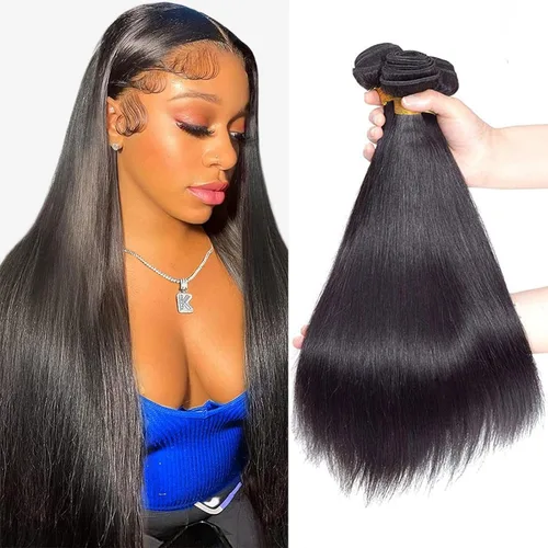 Miniatura 27 de Extensiones de cabello humano lacio 12A con cierre de encaje HD de 5 x 5 (16, 18, 20 + 14 pulgadas), tejido de cabello humano virgen brasileño 100%