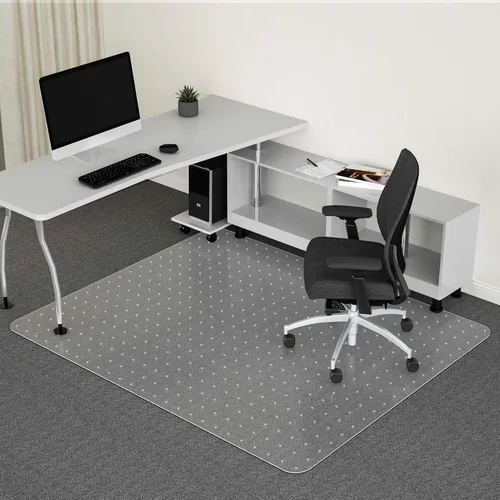 Miniatura 16 de Tapete para silla para suelos duros, 48" x 30", tapete de oficina para sillas con ruedas, tapete de plástico transparente para silla de escritorio