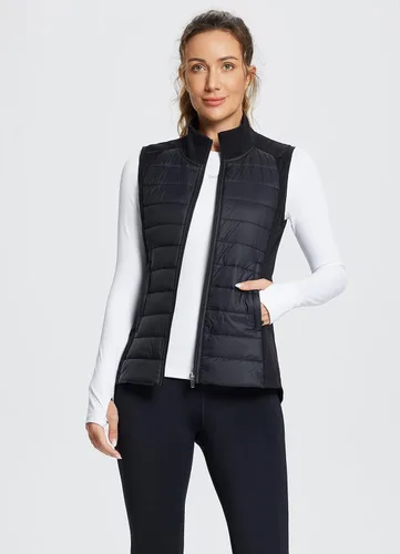 Miniatura 3 de BALEAF Chaleco ligero y cálido para mujer, para correr, invierno, híbrido, sin mangas, acolchado, resistente al agua