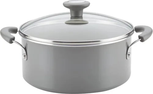Miniatura 8 de Rachael Ray Get Cooking! Juego de ollas y sartenes antiadherentes, incluye bandeja para hornear y herramientas de cocina, 12 piezas, color gris