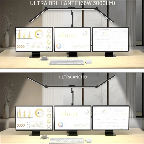 Miniatura 2 de Lámpara de escritorio de arquitecto ultra brillante de 36W 3000LM con base, luz de escritorio elevada amplia de 47.4 pulgadas de ancho y alto