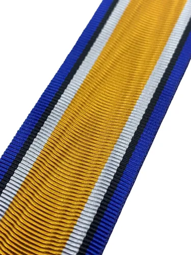 Cinta de medalla de repuesto de la Primera Guerra Mundial, medalla de guerra británica, medalla de tamaño completo (12 pulgadas)