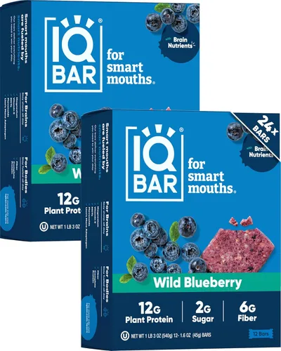Miniatura 21 de IQBAR - Barras de proteínas para el cerebro y el cuerpo a base de plantas - Banana y nuez - 24 unidades - Keto, veganas, bajas en carbohidratos
